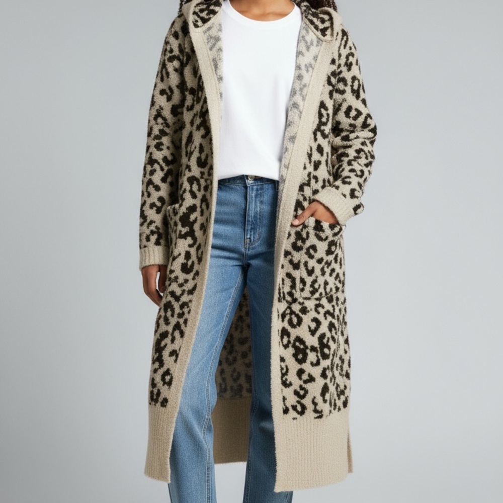 UGG Cream and Black Leopard Cardigan